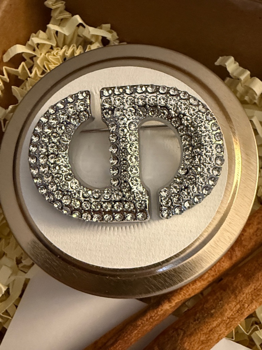Crystal fashion jewellery-Crescent Brooch - Silver Sparkle